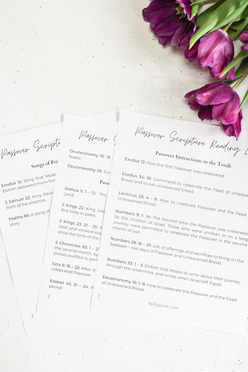 Passover Scriptures Printable